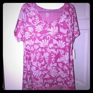 Lilaroe 3xl Classic T PINK AND WHITE New